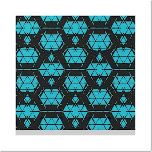 Black and Turquoise Goth Tiles Posters and Art